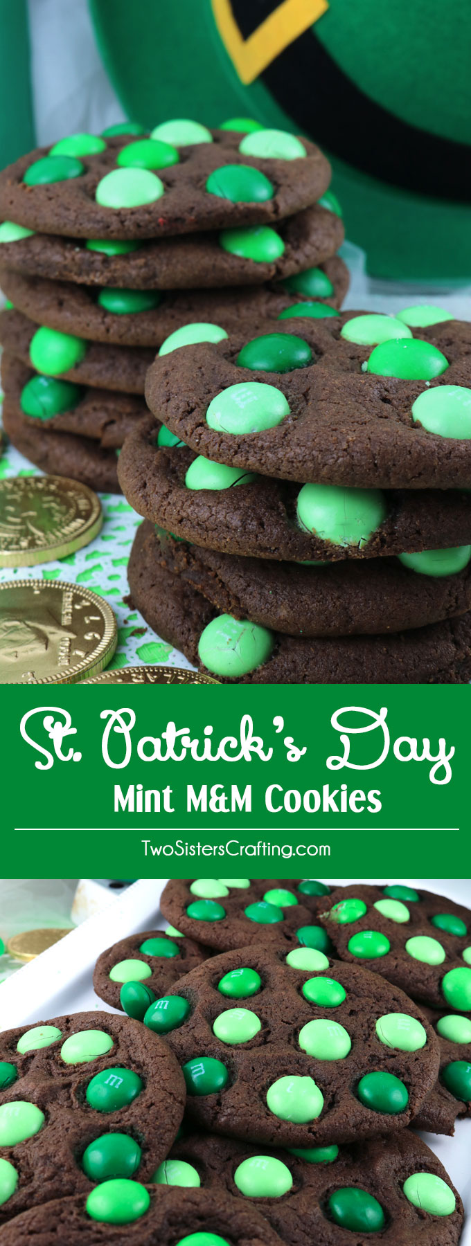 Our yummy and minty St. Patrick’s Day Mint M&M Cookies are a great St. Patrick’s Day treat for the family