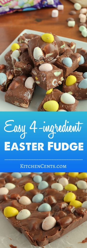 This Easter treat is delicious and easy to make, just 4 ingredients, just make sure the Cadbury Mini Eggs make it into the fudge and not your mouth! #easter #eastertreats