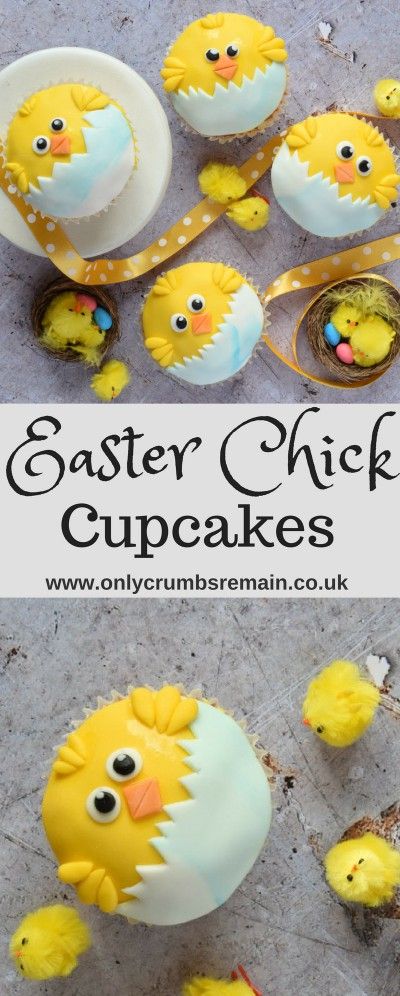 My kids love these adorable chick Easter cupcakes, easier to make than they first appear! #easter #eastercupcake #cupcakes
