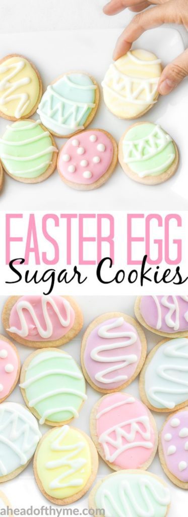 These Easter egg sugar cookies make a  great Easter treat, with their pastel colors they are more like a work of art than just a cookie. #Easter #Eastertreats