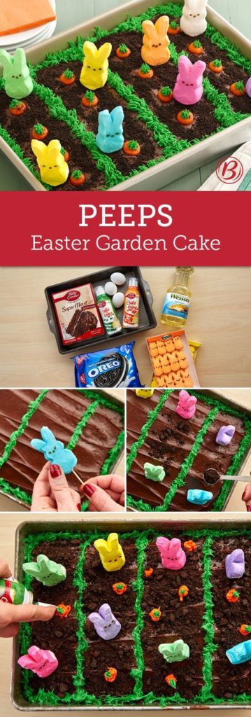How cute is this Easter treat! an Easter bunny garden complete with carrots and bunnies! #Easter #eastercake #eastertreat