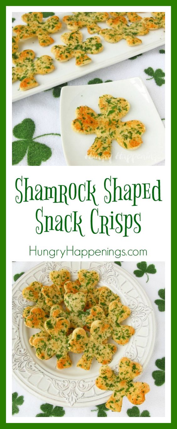 These Shamrock shaped crisps or chips appetizer as we call them are perfect for St. Patrick's Day, will try them this year for sure!