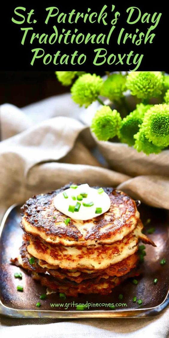 These Traditional Irish Potato Boxty are delicious potato pancakes, perfect for St. Patricks Day and sooo yummy! #st.patrick'sday #stpatricksday 
