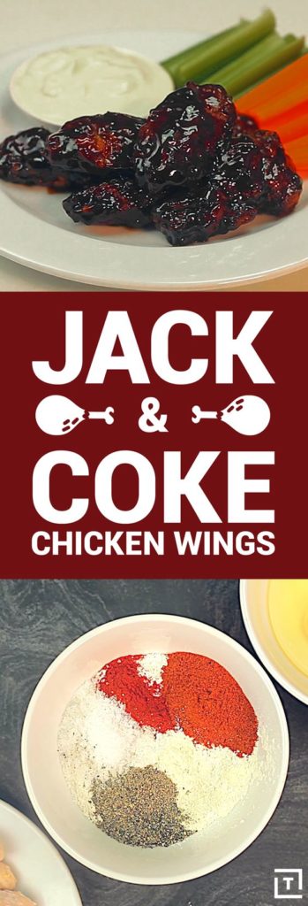 You are going to need your napkin for this one! These wings are smothered in a finger licking good sauce made with whiskey, Coca-Cola, brown sugar, Sriracha, and a whole bunch of other spices that make these wings sing. #jackdaniel's #Coca-Cola #chickenwings