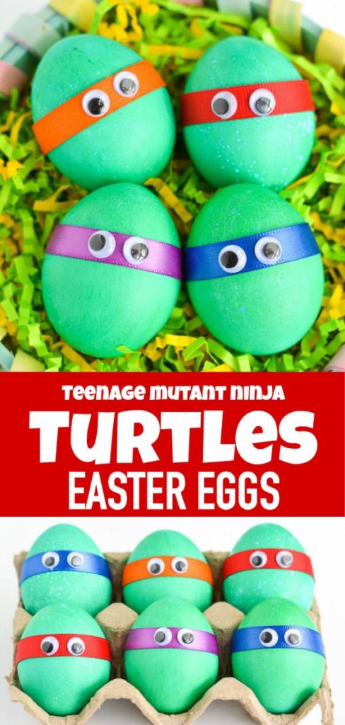 Top 10 Easter Egg Decorating Ideas For Kids! Who doesn't love the ninja turtles, no one! These are so fun and so very simple to make. #Easter #EasterEggDecoratingIdeasForKids #Eastereggs
