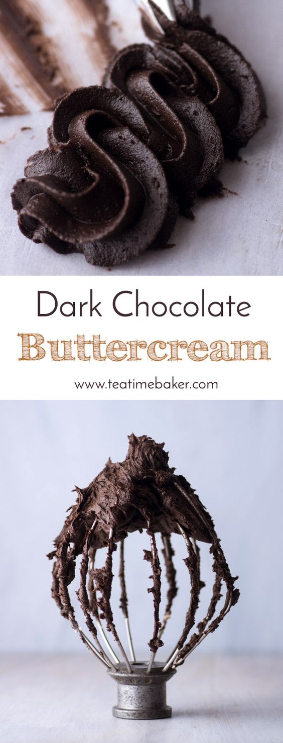 How to Make Dark Chocolate BUttercream Frosting - The Best Buttercream Frosting Recipes with video instructions #chocolate #buttercream #frosting