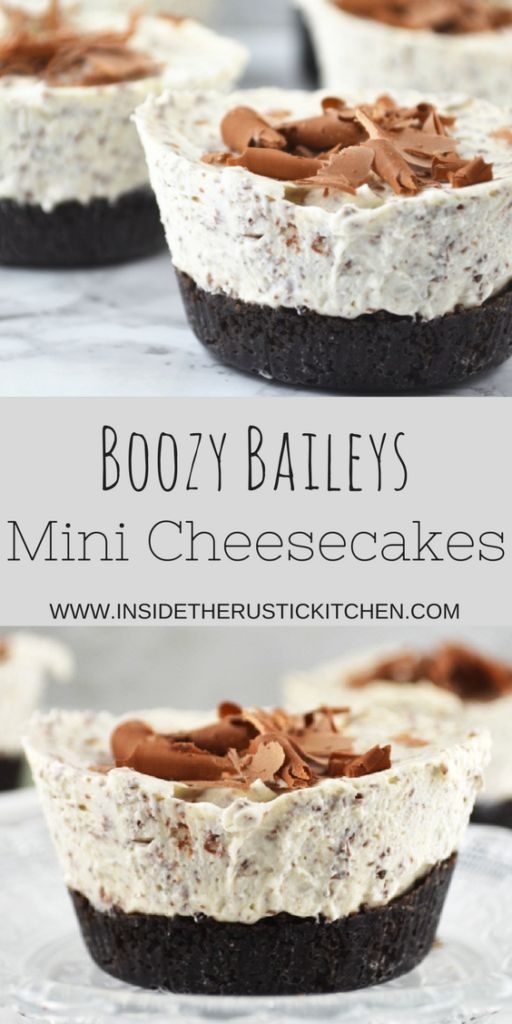Boozy Baileys Mini Cheesecakes #minicheesecakes #Baileys