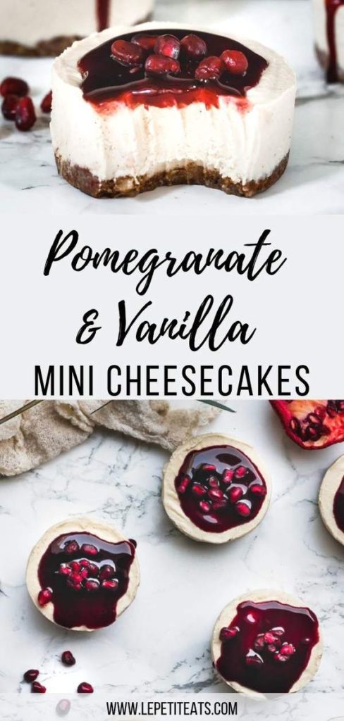 Mini Vanilla Cheesecake No-Bake With Pomegranate #MiniVanillaCheesecake #nobake #minicheesecake #cheesecake