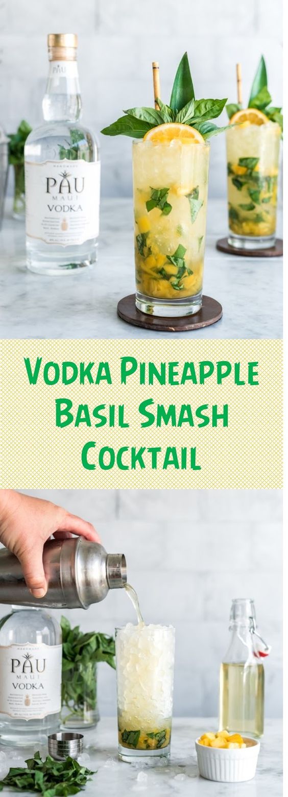 Perfect summer cocktail recipe with its summery pineapple and basil flavors, this vodka based cocktail will be the perfect companion this summer. #vodkapineapplecocktail #vodkacocktail #vodka
