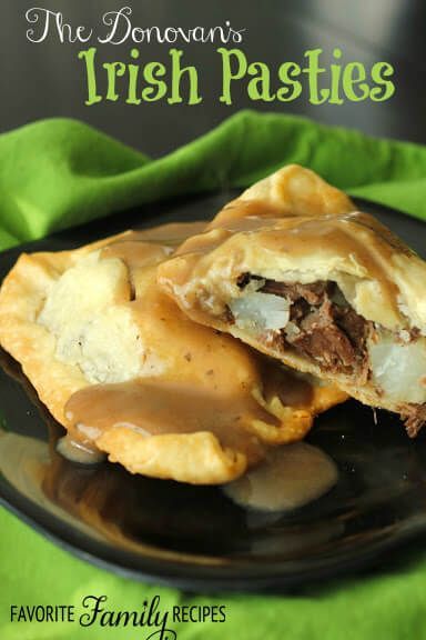 Perfect for St. Patrick's Day, Donovan's Irish pasties! made with succulent shredded roast beef, potatoes and gravy  #st.patrick'sdayappetiser
