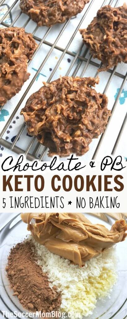 Chocolate and Peanut Butter Keto Cookies No Bake