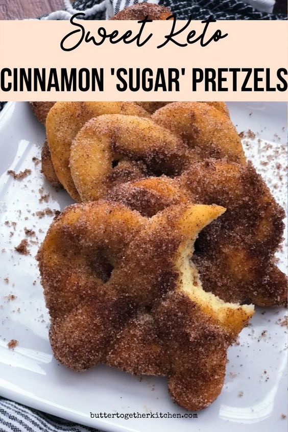Soft, chewy, low carb and full of flavor! These Keto Cinnamon Pretzels are the perfect snack, especially when you’re craving something sweet! #ketocinnamonpretzels  #ketopretzels # ketodessert 