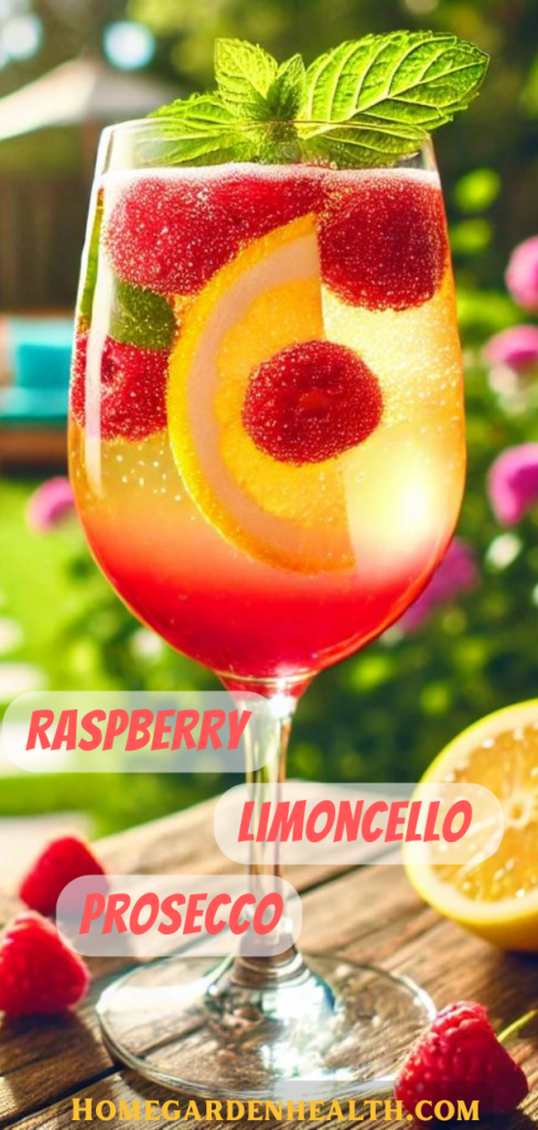 Raspberry Limoncello Prosecco summer cocktail