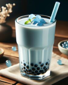 blue boba milk tea