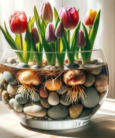 growing tulip bulbs in water