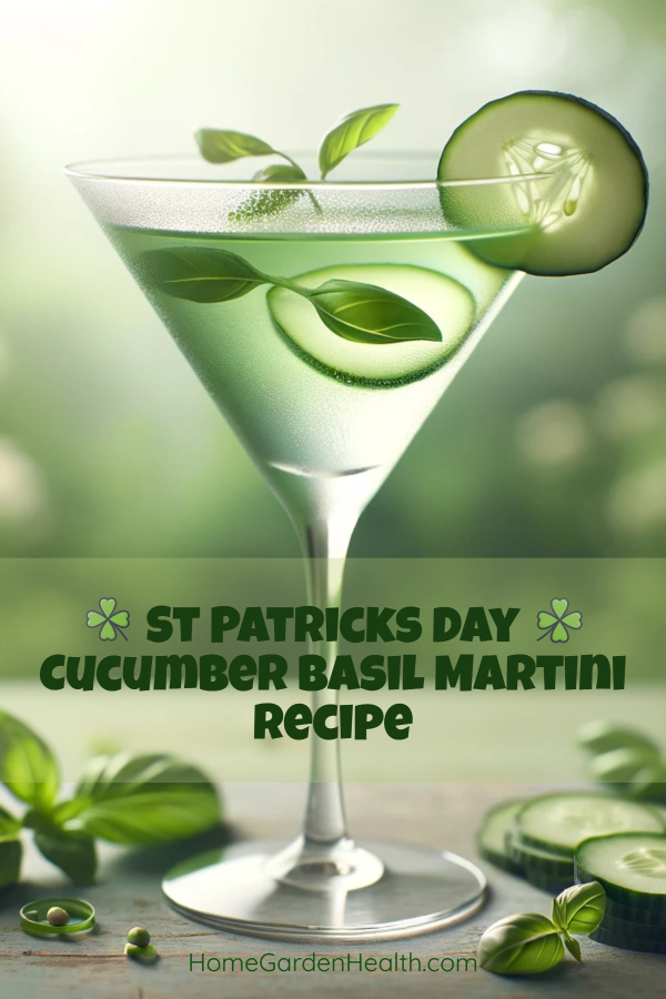 Cucumber Basil Martini with lemon, perfect for St Patricks day!