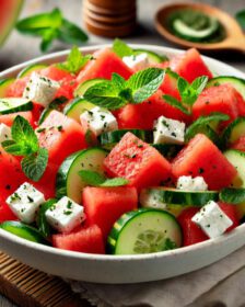 watermelon salad with feta cheese