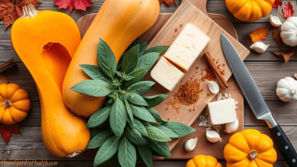 ingredients for creamy butternut soup