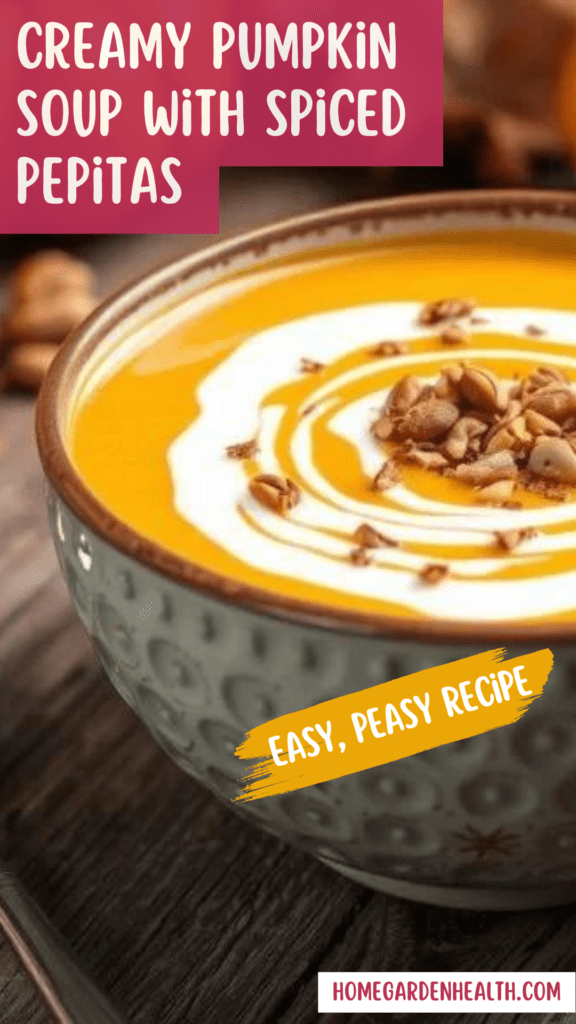 Creamy Pumpkin Soup with spiced pepitas