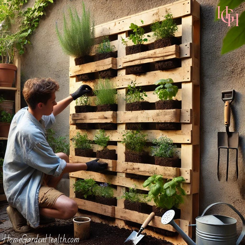 step 5 - pallet wall garden