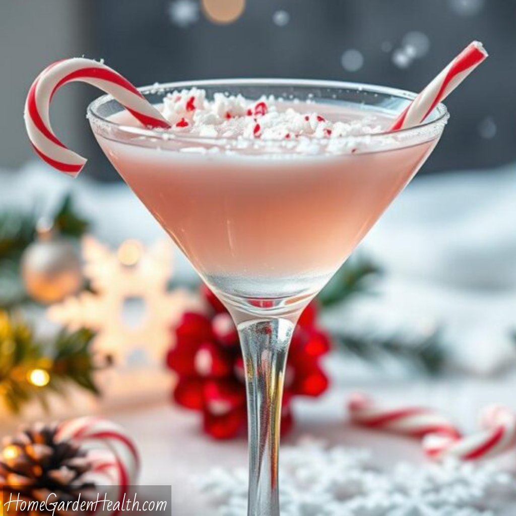 Candy Cane Martini Cocktail Christmas