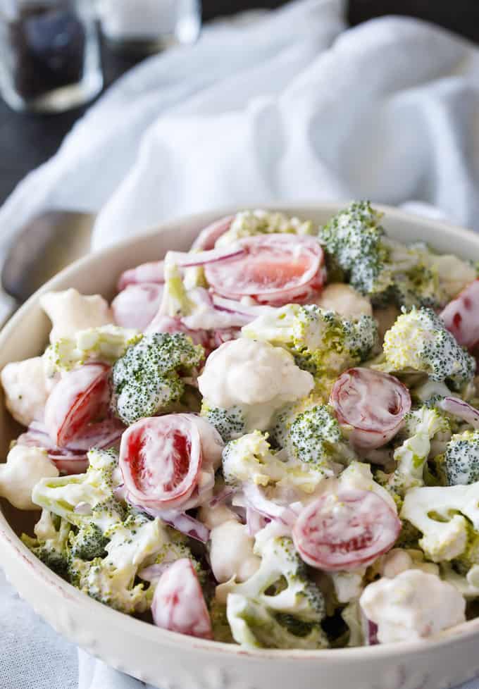 Bowl of creamy christmas salad