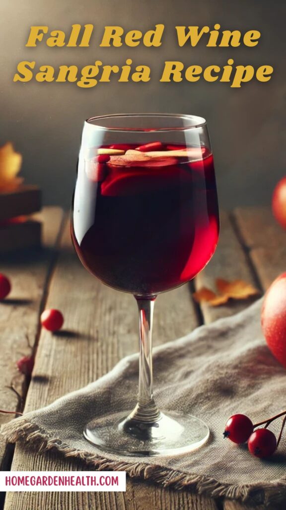 Red Wine Sangria in a long stemmed red wine glass