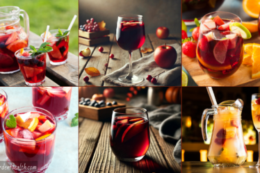 6 of the top 10 Fall Sangria recipes in glasses and pitchers