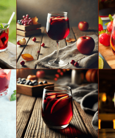 6 of the top 10 Fall Sangria recipes in glasses and pitchers