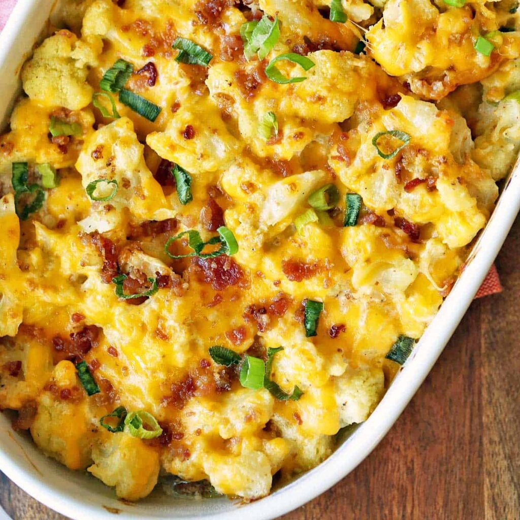 Cauliflower Casserole in a casserole dish