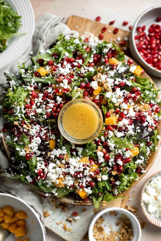 seasonal green and red christmas colors of the christams salad