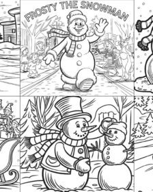 coloring pictures of snowman