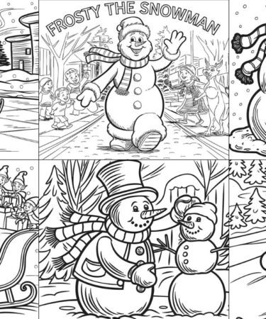 coloring pictures of snowman