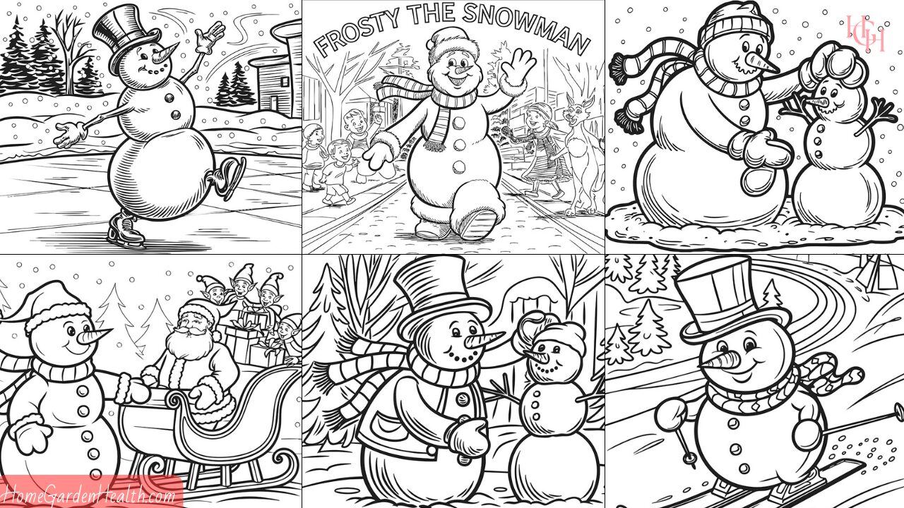 coloring pictures of snowman